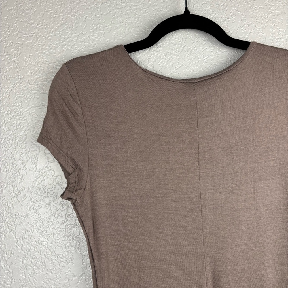 See You Monday Women’s XL Taupe Mauve Short Sleeve Midi Dress - Picture 8 of 9